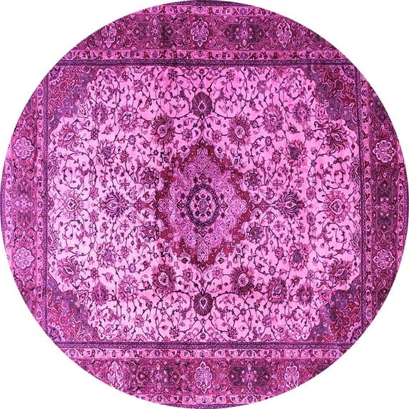 Ahgly Company Indoor Round Persian Pink Traditional Area Rugs, 8' Round