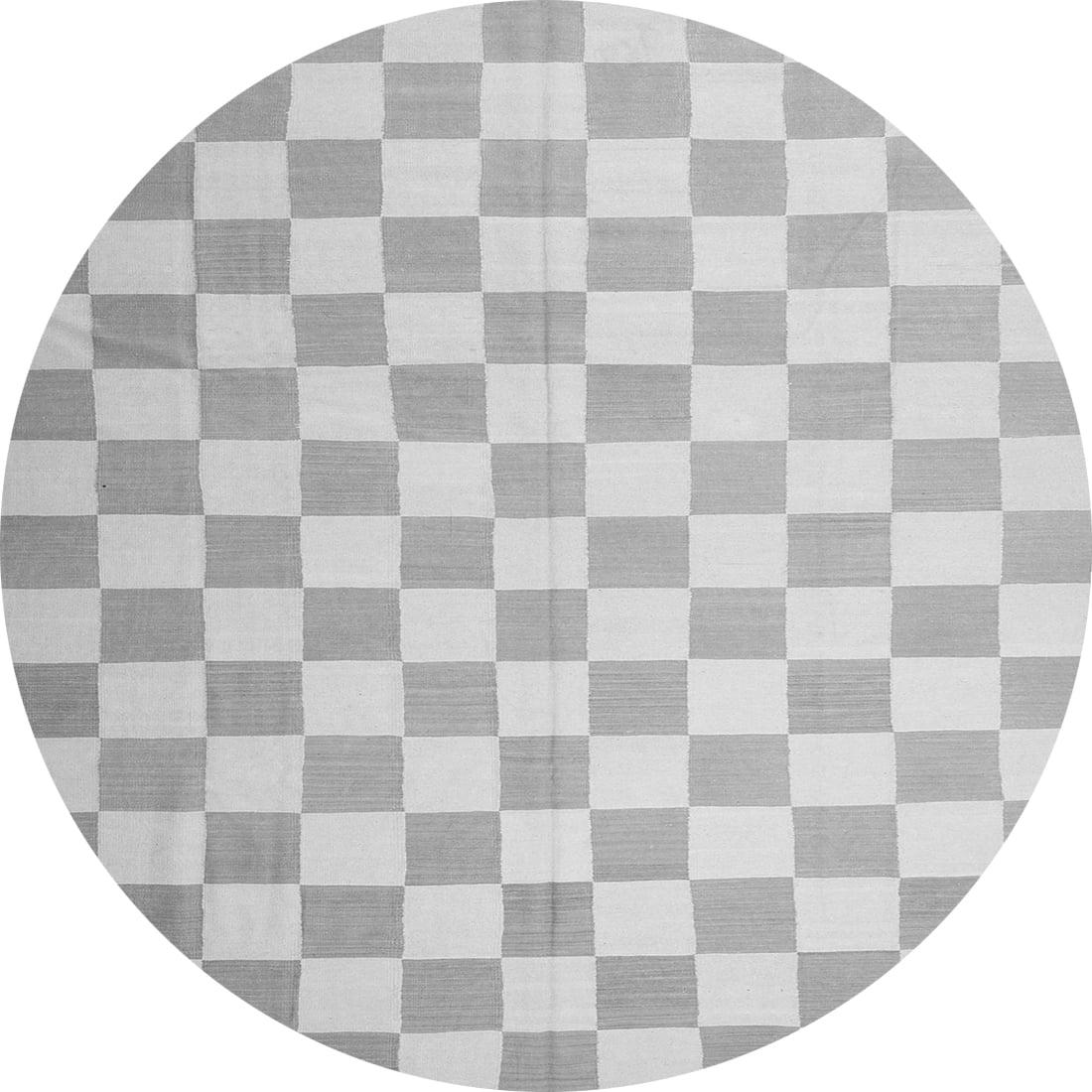 Ahgly Company Indoor Round Checkered Gray Modern Area Rugs, 8' Round ...