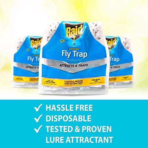 Raid Disposable Fly Trap, Traps Flies, Gnats, Moths, and Other Flying ...