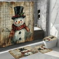 thumbnail image 5 of Costeam Christmas Shower Curtain Set with Santa Pattern, Waterproof Bathroom Decor with Holiday Theme for Xmas Party Background Decoration, 5 of 6