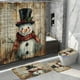 thumbnail image 5 of Yhmxh Decoración del baño Cortina de ducha navideña con fondo de Papá Noel, tela para colgar en el baño Organizadores y almacenamiento de baño Accesorios de baño, 5 of 5