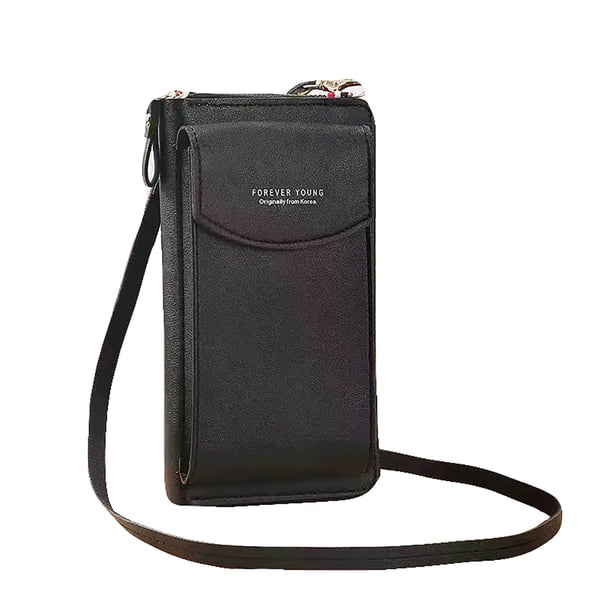 Cartera cruzada para teléfono para mujer | Bolsa de doble capa de gran capacidad para teléfono, tarjetas y dinero | Bolso de hombro moderno para uso diario