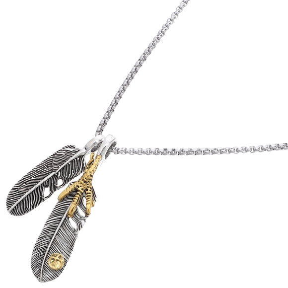 Collar de plumas de moda Retro Eagle Garra Collar de aleación Colgante Regalo de joyería para hombres