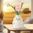 thumbnail image 3 of YIKA Halloween Decoration Cute Ghost Ceramic Flower Vase White Decorative Planter With Face Modern Decor For Fresh Flowers Nursery Room Halloween Ornaments, 3 of 7
