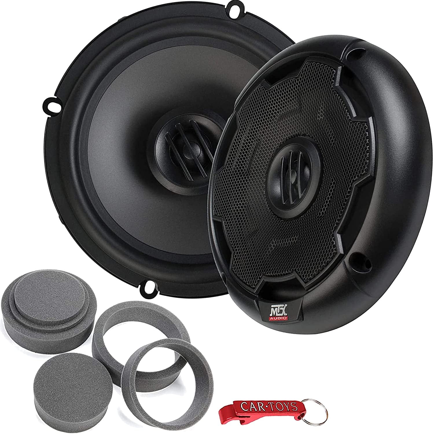 MTX THUNDER65 6.5" Thunder Series Car Speakers Bundle w/Fast Rings Enhancement Kit. Coaxial 2