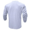 thumbnail image 7 of AIEOTT Men Quarter Button Pullover Lightwigeht Long Sleeve Shirts Cotton Breathable Shirts Loose Fit V Neck Shirt Solid Color Top, 7 of 7