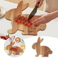 thumbnail image 3 of JHEHF Rabbit Shaped Charcuterie Board Easter Mini Cutting Boards Kitchen Wood Serving Plates Tray Dish Snack Platter Spring Rustic Home Kitchen Decor Housewarming Gift, 3 of 10