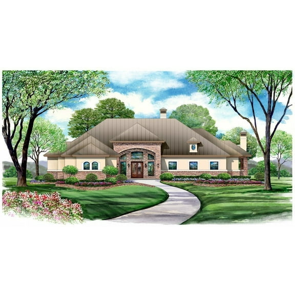 015-755: Luxury European 4 Bed, 6 Bath Luxury Home Plan, 5497 Sq Ft: Full Blueprints with License to Build by Home Plan Marketplace - Lesuto