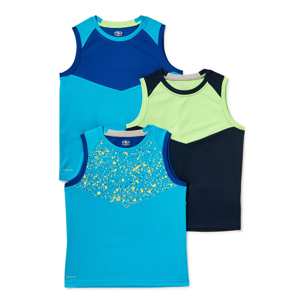 Athletic Works Athletic Works Boys' Performance Tank Tops, 3Pack