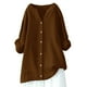 thumbnail image 1 of Blusa de manga larga con botones para mujer - Camisa informal lisa con cuello en V y corte holgado - Adecuada para el trabajo, citas o compras - Tallas S-XXXXXL, tejido de poliéster, 1 of 4