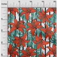 thumbnail image 1 of oneOone Rayon Rust Fabric Leaves & Flower Sewing Craft Projects Fabric Prints By Yard 56 Inch Wide, 1 of 1