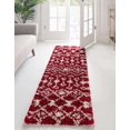 thumbnail image 2 of Rugs.com Moroccan Trellis Shag Collection Rug – 3' 3 x 16' 5 Runner Burgundy Red Shag Rug Perfect for Living Rooms, Large Dining Rooms, Open Floorplans, 2 of 5