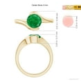 thumbnail image 5 of ANGARA Natural Semi Bezel-Set Solitaire 1.5 ct Emerald Bypass Engagement Ring in 14K Yellow Gold for Women (Size-7.5mm) | May Birthstone, Anniversary, Jewelry Gift for Women | Natural Emerald Ring, 5 of 10