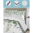 thumbnail image 4 of Quilts Twin Size Bedding Set, Sage Green Eucalyptus Leaves Lightweight Quilted Comforter, Spring Floral Weeping Botanical Soft Bedspread Coverlet with Pillow Covers for All Season, 68" x 86", 4 of 7
