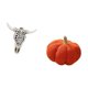 thumbnail image 5 of Escultura decorativa de cabeza de toro tribal para colgar en la pared y almohada de calabaza de Halloween para decoración de dormitorio, oficina y sof, 5 of 8