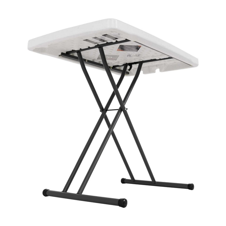 Lifetime 30 inch Personal Rectangle Folding Table, Indoor/Outdoor Light  Commercial Grade, White Granite (28241) 