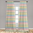 thumbnail image 5 of Ambesonne Zigzag Curtains, Retro Chevron Design Print, Pair of 28"x63", Cadet Blue Champagne, 5 of 5