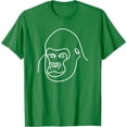 thumbnail image 1 of Thinking Bored Cute Ape Gorilla Head Face Figure Silhouette T-Shirt, 1 of 2