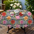 thumbnail image 4 of Pioneer Flower Floral Print Pattern Round Tablecloth 60"x60", Wrinkle Resistant Wipeable Table Cover for Kitchen Dining Room Picnic Patio and Party, 4 of 6