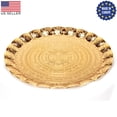 thumbnail image 5 of Handmade Wavy Round Gold Tray with Embossed Design | Crafted Metal Serving Tray | Anti-Tarnish Serving Platter | Bandeja Decorativa | Decorative Serving Tray | Elegant Serving and Decor Piece, 13.7”, 5 of 5