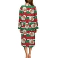 thumbnail image 2 of Yuyamidu Santa Zipper Robes for Women Plus Size L Christmas Long Sleeve Bathrobe Sleepwear Ladies Sleep Dresses Soft Nightgown Red Green Stripes Robe with Pockets, 2 of 7