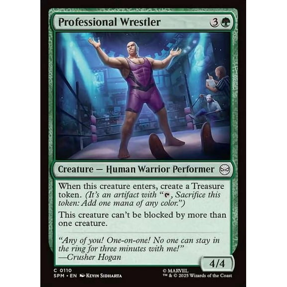 MtG Marvel's Spider-Man Common Professional Wrestler [FOIL] #110