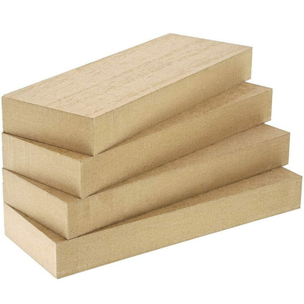 Unfinished Wood Rectangle Blocks for Diy Crafts (4 Pack)