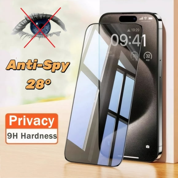 Paquete de 2 Protectores de Pantalla de Privacidad para iPhone 17 [6.3 inch], Protector de Lente de Cámara, Película de Vidrio Templado Anti-espía [Dureza 9H], Compatible con Isla Dinámica,