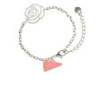 thumbnail image 2 of Delight Jewelry Acrylic 3/4" Pink Megaphone Silver-tone Flower Link Chain Bracelet, 6.75"+2" Extender, 2 of 4