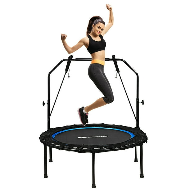 Costway 40'' Foldable Trampoline Fitness Rebounder w/ Resistance Bands