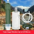 thumbnail image 2 of Wosthever Traveling Lake River Water Filtro de emergencia Backpacking Picnic Kit de filtración portátil reutilizable Equipo para exteriores Kits de desorden para acampar Verde Wosthever OD029697-02, 2 of 6