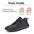 thumbnail image 3 of Mens Casual Ankle Boots Slip Resistant Comfortable Lightweight Loafers Mid Vintage Walking Driving Shoes Black 12 US, 3 of 7