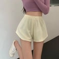thumbnail image 2 of Wensltd Women Waffle Knit Drawstring Elastic Waist Shorts Casual Loose Fit Shorts For Daily Wear, 2 of 5