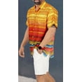 thumbnail image 4 of LA LEELA Men's Hawaiian Shirts Short Sleeve Button Down Shirt Men's Party Shirts Casual Holiday Summer Tropical Island Shirts for Men Funny M Stripes, Multicoloured, 4 of 6