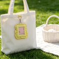 thumbnail image 6 of WeDecorBay 3 Inch Clear Window Photo Card Holders Ruffle Lace Design Lightweight Keychain Pouch for Student Earbud Coin Storage Backpack Organizer Daily Use Yellow,Free Size, 6 of 6