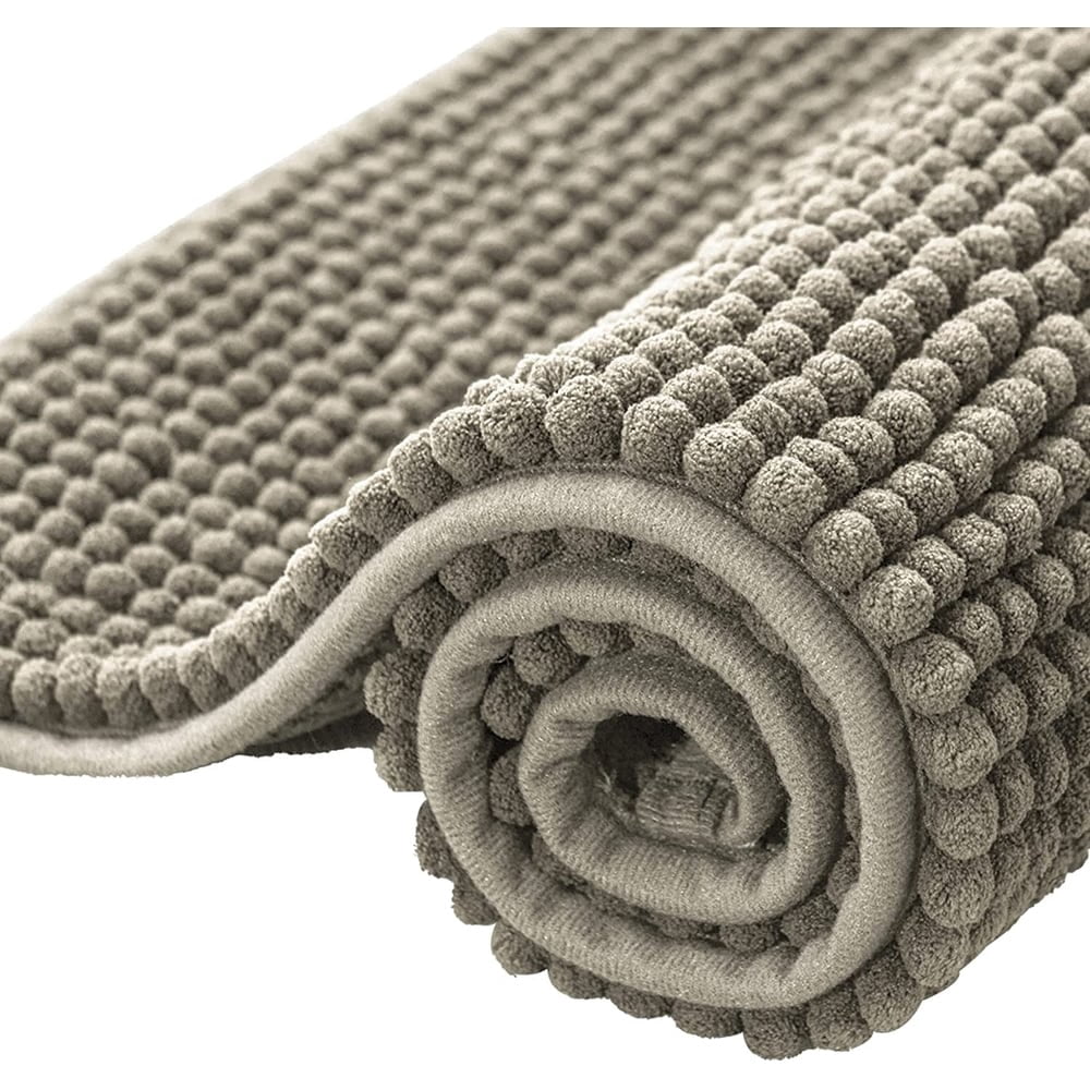 Chun Yi Non-slip Bathroom Rugs Chenille Soft Absorbent Plush Bath Mat (Taupe Brown,24"*60")