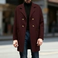 thumbnail image 7 of Admvng Mens Winter Coats Men Long Trench Coats Solid Long Sleeved Double Button Cardigan Pocket Coat, Size S-2XL, 7 of 7