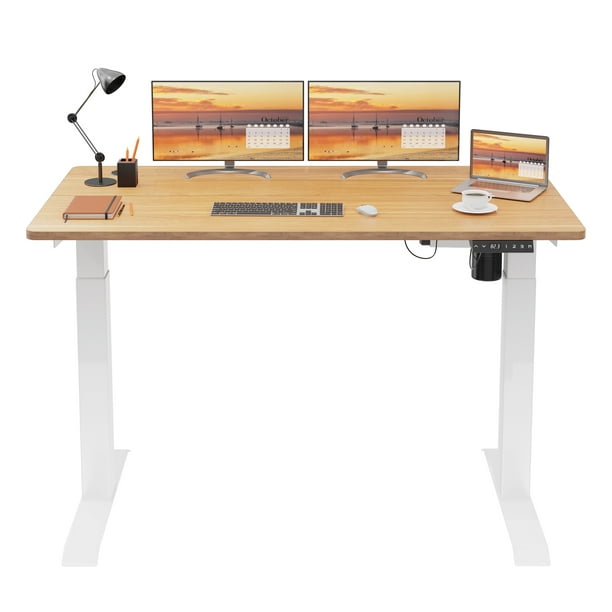 Splice Board Maple Top White Frame, Home Office Furniture Standing Desk India