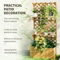 thumbnail image 4 of Outsunny Wooden Raised Garden Bed, Planter with Trellis, Hanging Roof, Plant Shelf, Drainage Holes and Bed Liner, Natural, 4 of 10