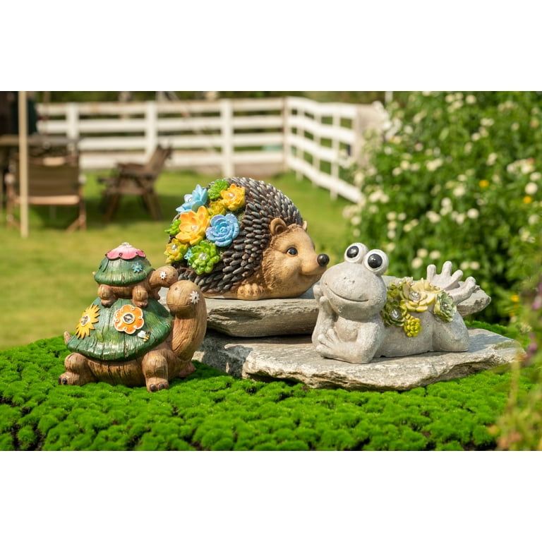 Solar Garden Statues Turtle Figurine Garden Decor Birthday Gifts for Mom  with 7
