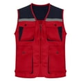 thumbnail image 2 of purcolt Womens Reflective Safety Vests Color Block High Visibility Multi Pocket Zipper Front Work Waistcoats Red 3XL, 2 of 7