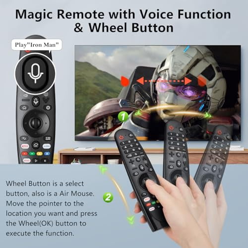 Voice Magic Remote for LG-Smart-TV-Remote Control Replacement,AKB75855501 AN-MR20GA MR19BA MR18BA MR650A with Voice Recognition and Pointer Function