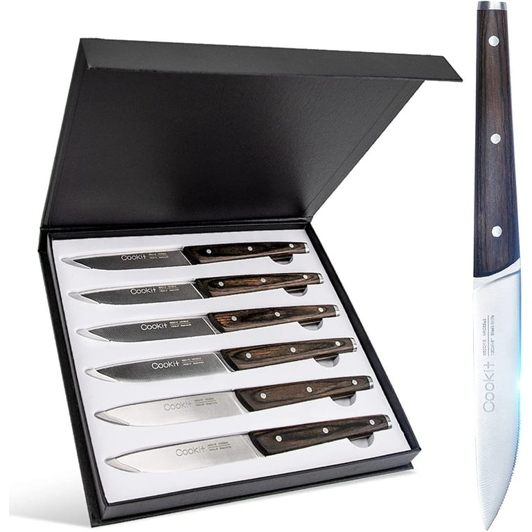6pcs Stainless Steel Steak Knives Set, Silver / 6 Pieces