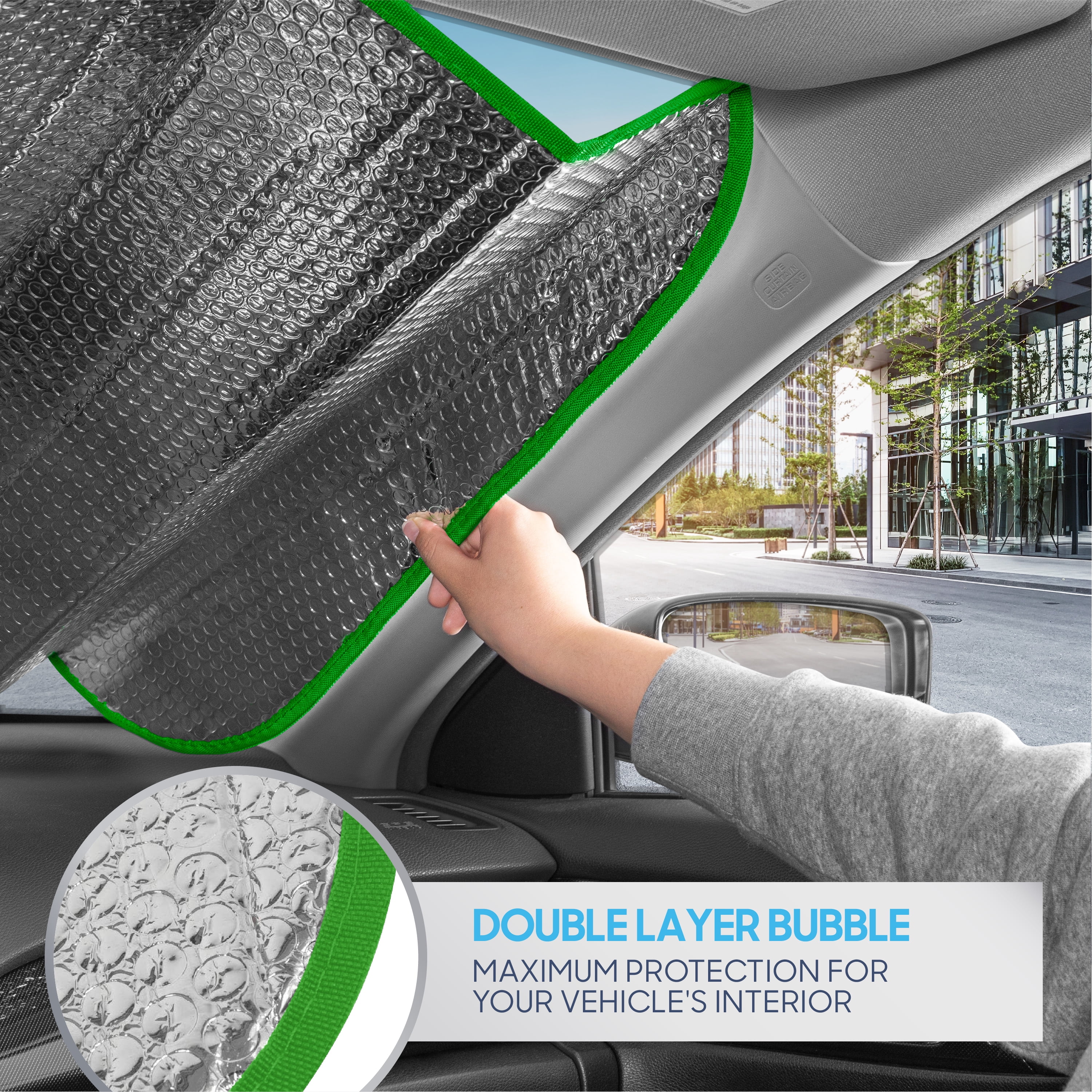 Tropical Leaves Car Windshield Sun Shade for Auto SUV Truck - AS-768 Balmy Fern