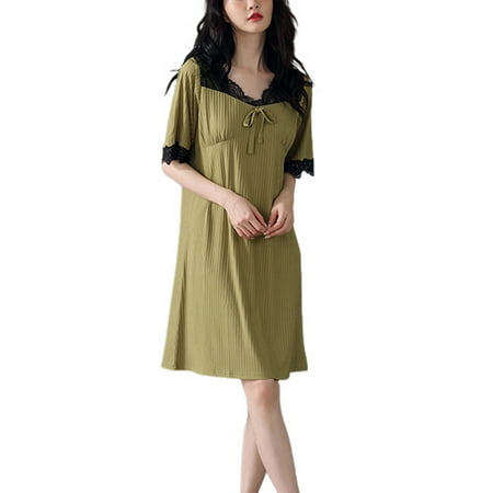 

Homgro Women s Maternity Pajamas Short Sleeve Pjs Nursing Plus Size Comfy Vintage Lace Thin Loungewear Green XX-Large
