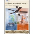 thumbnail image 2 of Zardon 48" Ceiling Fans with Light and Remote Control , Modern Low Profile Ceiling Fans with Reversible 6 Speeds for Intdoor , Outdoor , Bronze, 2 of 8