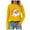 Yellow, variant on larppty Christmas Shirt for Women Novelty Pink Santa Xmas Graphic Long Sleeve Holiday Pullover Tops (Light Gray, XL)