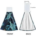 thumbnail image 4 of Blue Patterned Sea Turtle Hand Towels Set of 2 Soft Absorbent Kitchen Hanging Towels Dish Cloths Bathroom Hand Towels with Loop & Hook for Kitchen Bathroom Wash cloth, 4 of 7