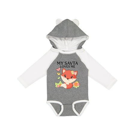 

Inktastic My Savta Loves Me- little fox Gift Baby Boy or Baby Girl Long Sleeve Bodysuit