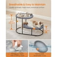 thumbnail image 5 of Feandrea - Cama para gatos, cama elevada de 2 niveles, hamaca transpirable para gatos para hogares multigatos, gatos de interior, con malla extraíble lavable, marco de acero, para verano, gris paloma, 5 of 5